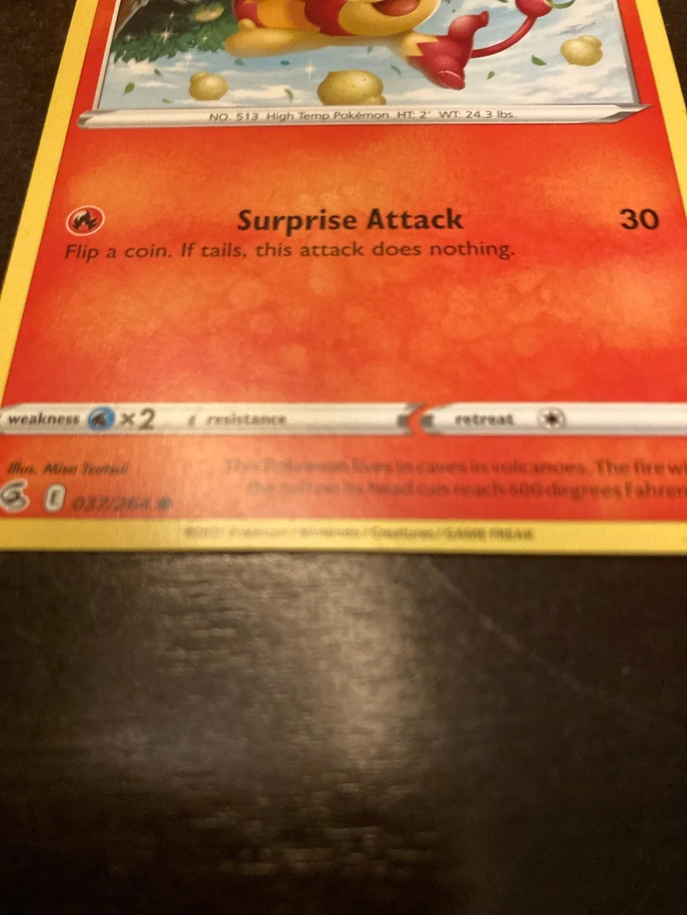 Pokemon Pansear Fire-Type Trading Card - Red & Yellow